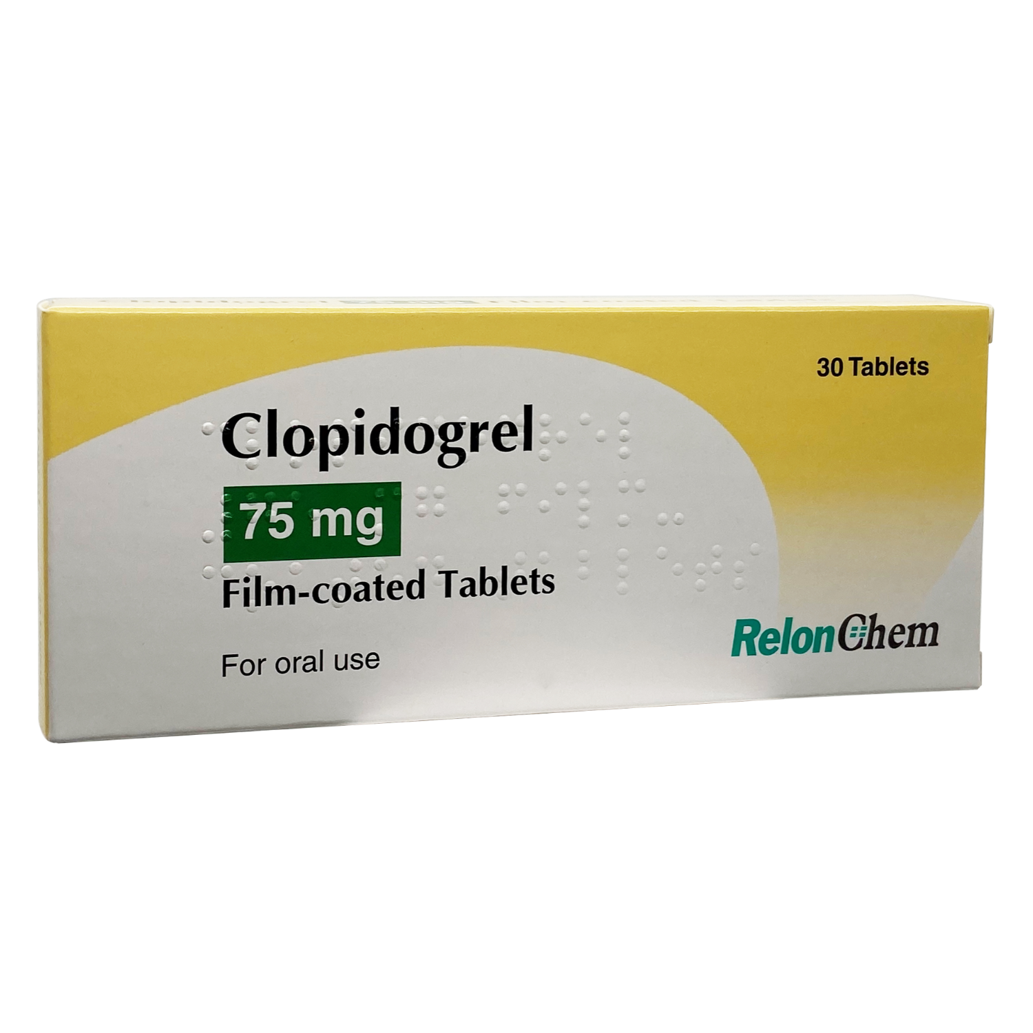 Clopidogrel 75mg Film coated Tablets X 30 RelonChem