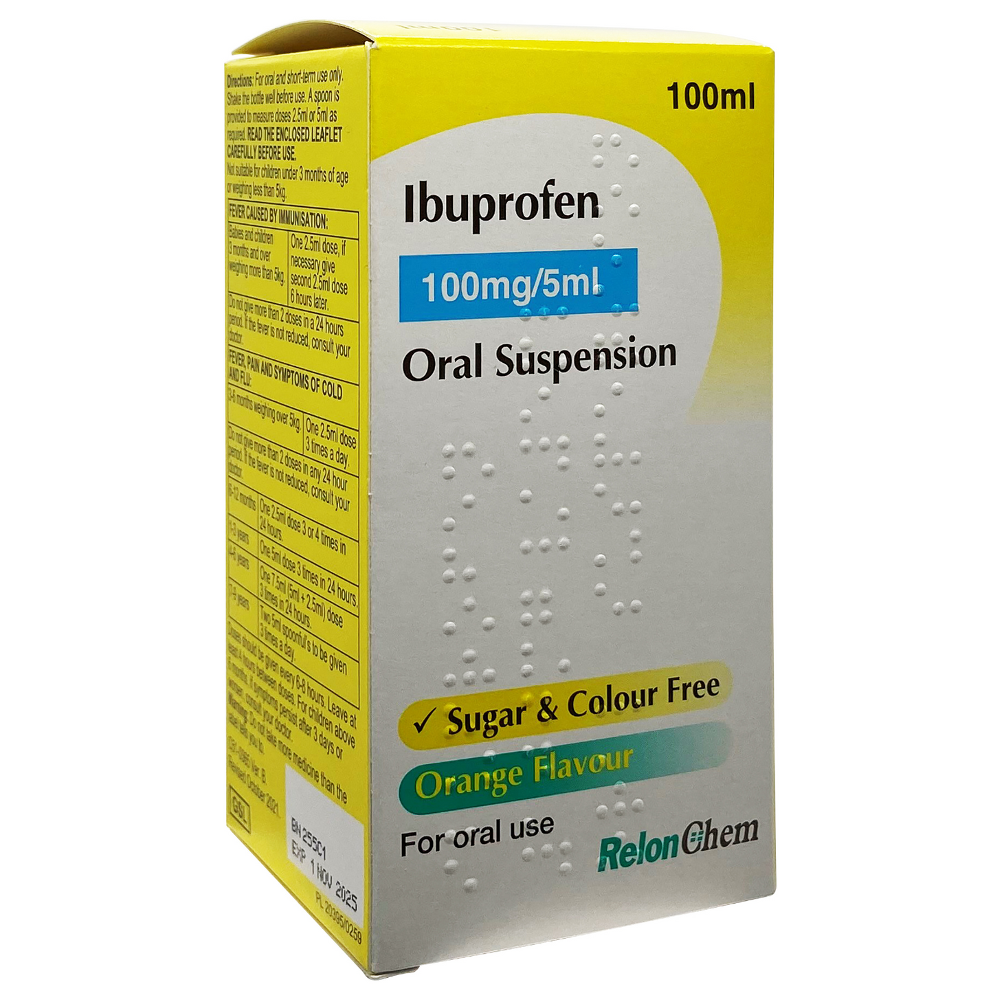 Ibuprofen 100mg/5ml Oral Suspension x 100ml